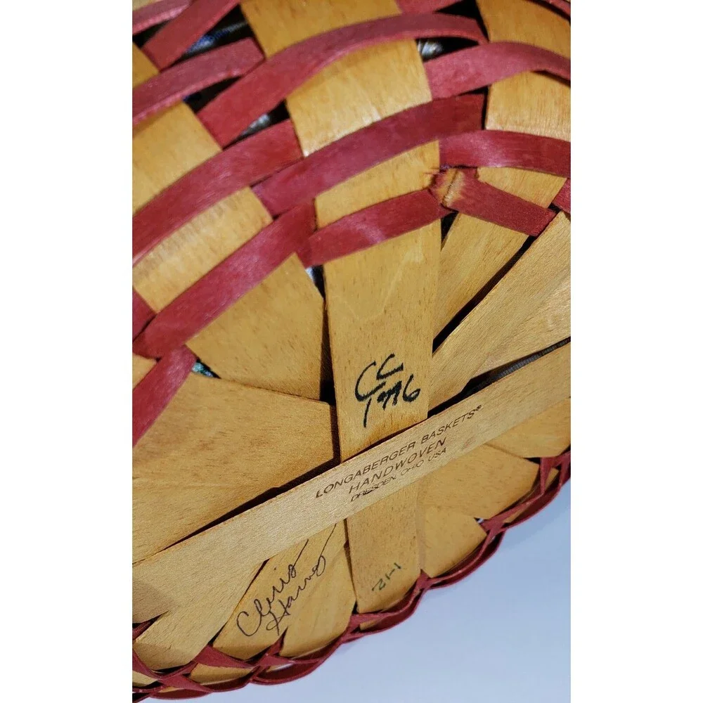 *SIGNED* Longaberger 1995 MOTHERS DAY BASKET OF LOVE #18805 COMBO: Liner, Prtctr